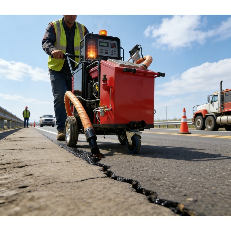 Road Crack Sealing Machine - Hydraulische aangedreven automatische scheurverzegelmachine met volledig