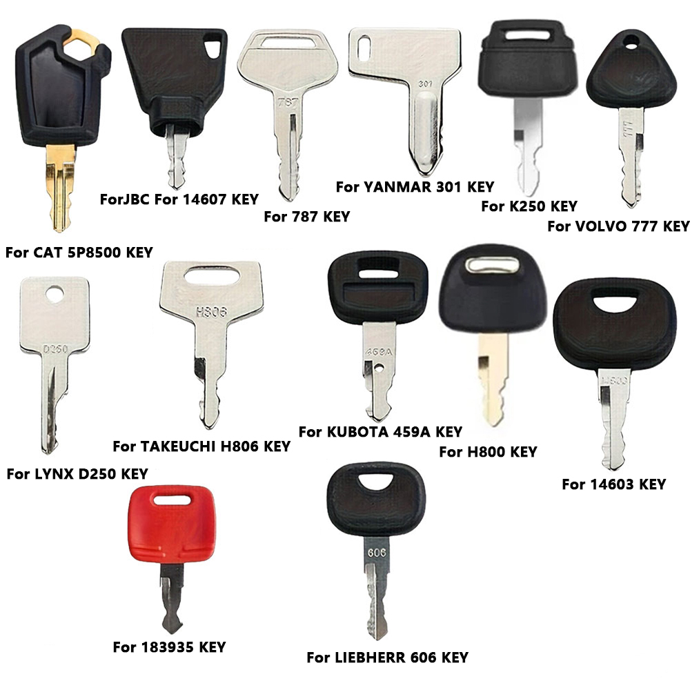Heavy Equipment Key Set - 13-delige set ontstekingssleutels voor bouwmachines, vervangende