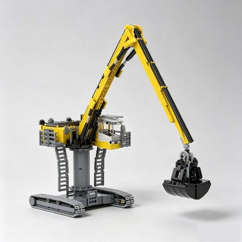 870PCS Zware graafmachine MOC  - Heavy Equipment Certificate recensie en prijs